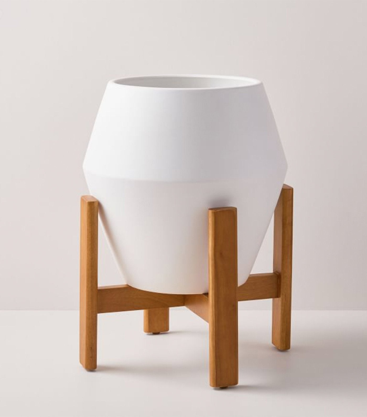 west elm ilya turned wood planters - white