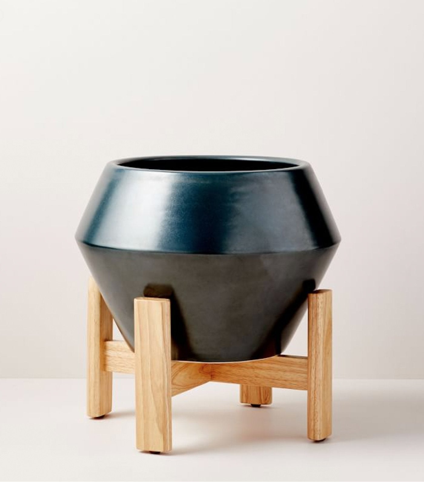 west elm ilya turned wood planters - beluga gray