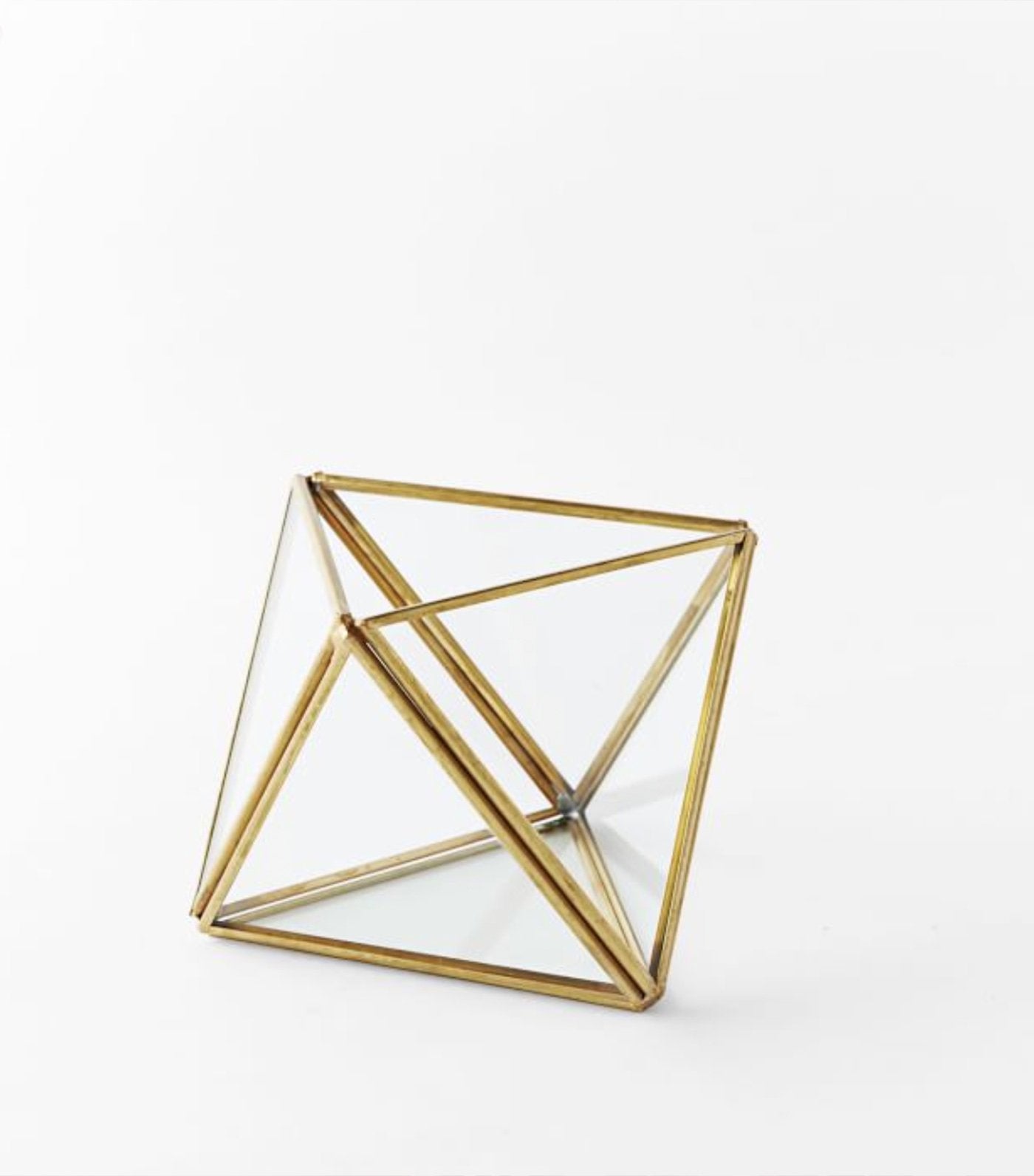 west elm glass and metal faceted terrariums