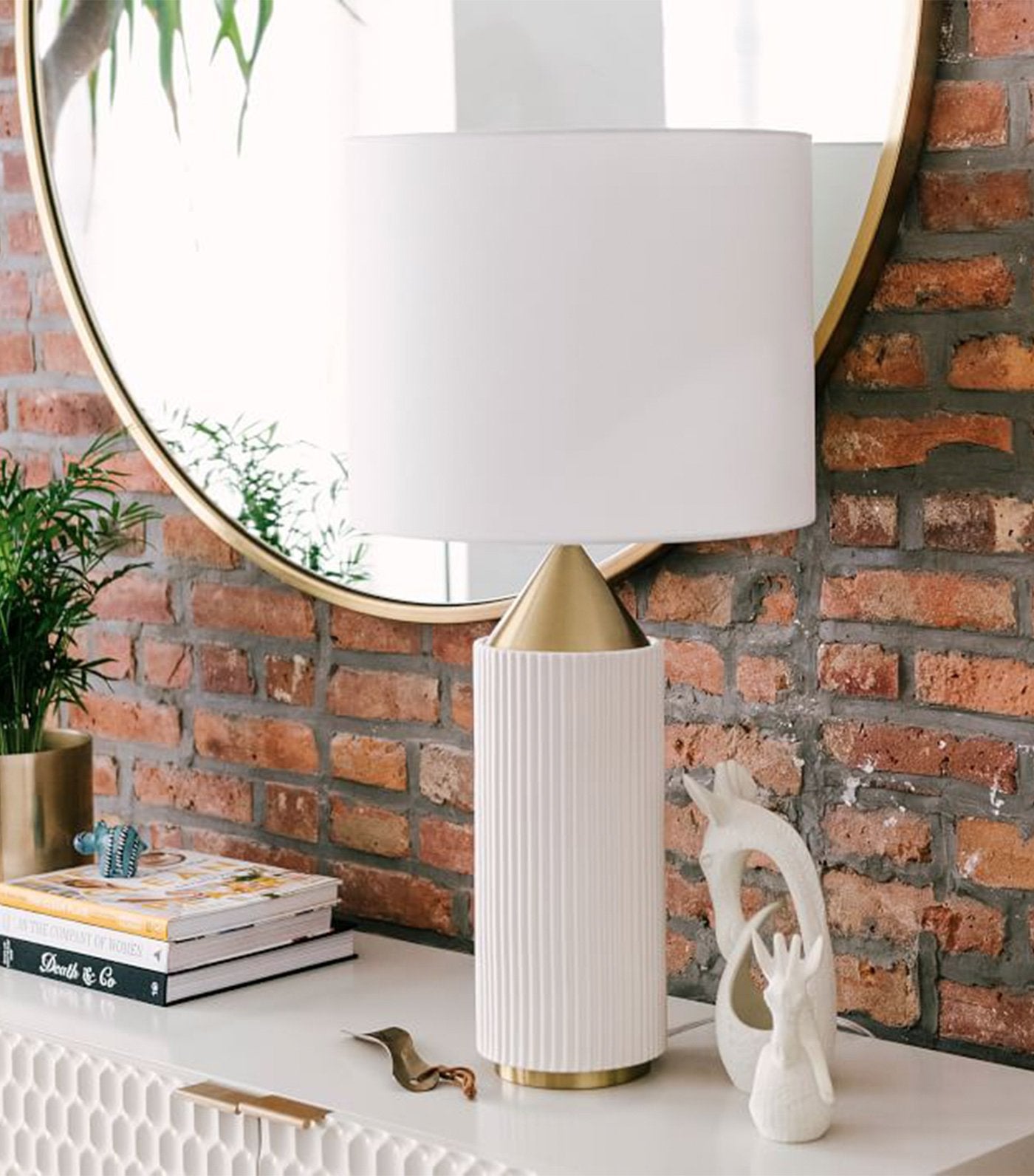 west elm modern fluted table lamp
