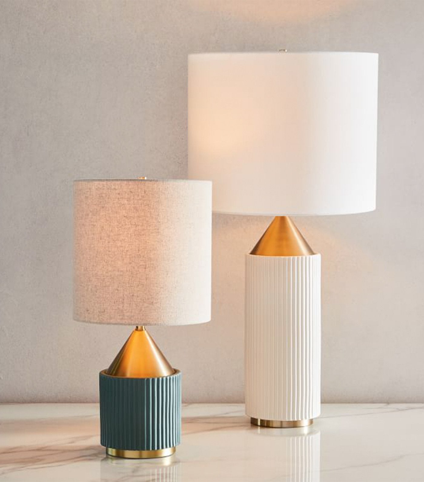 west elm modern fluted table lamp