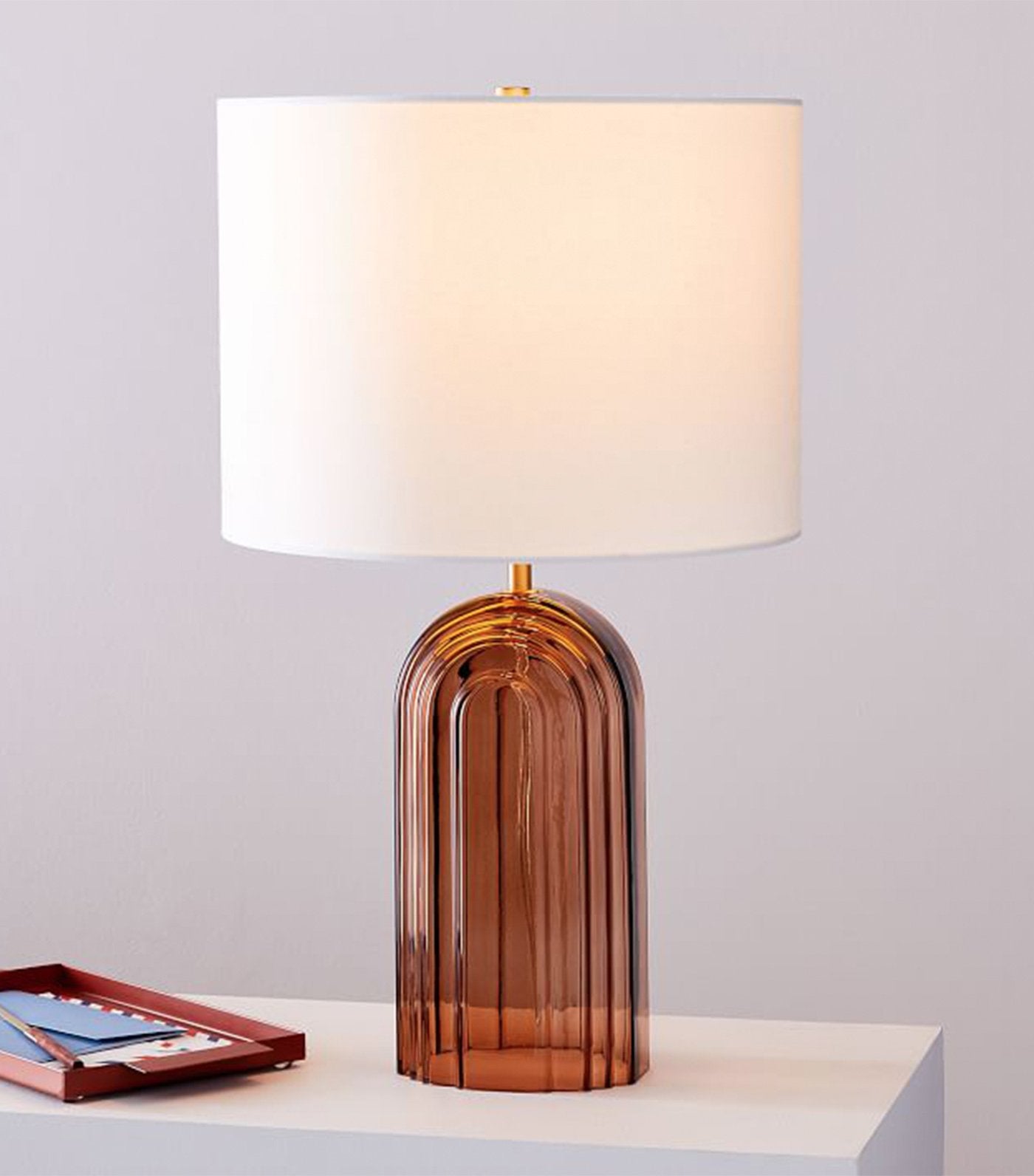 west elm retro glass table lamp - large