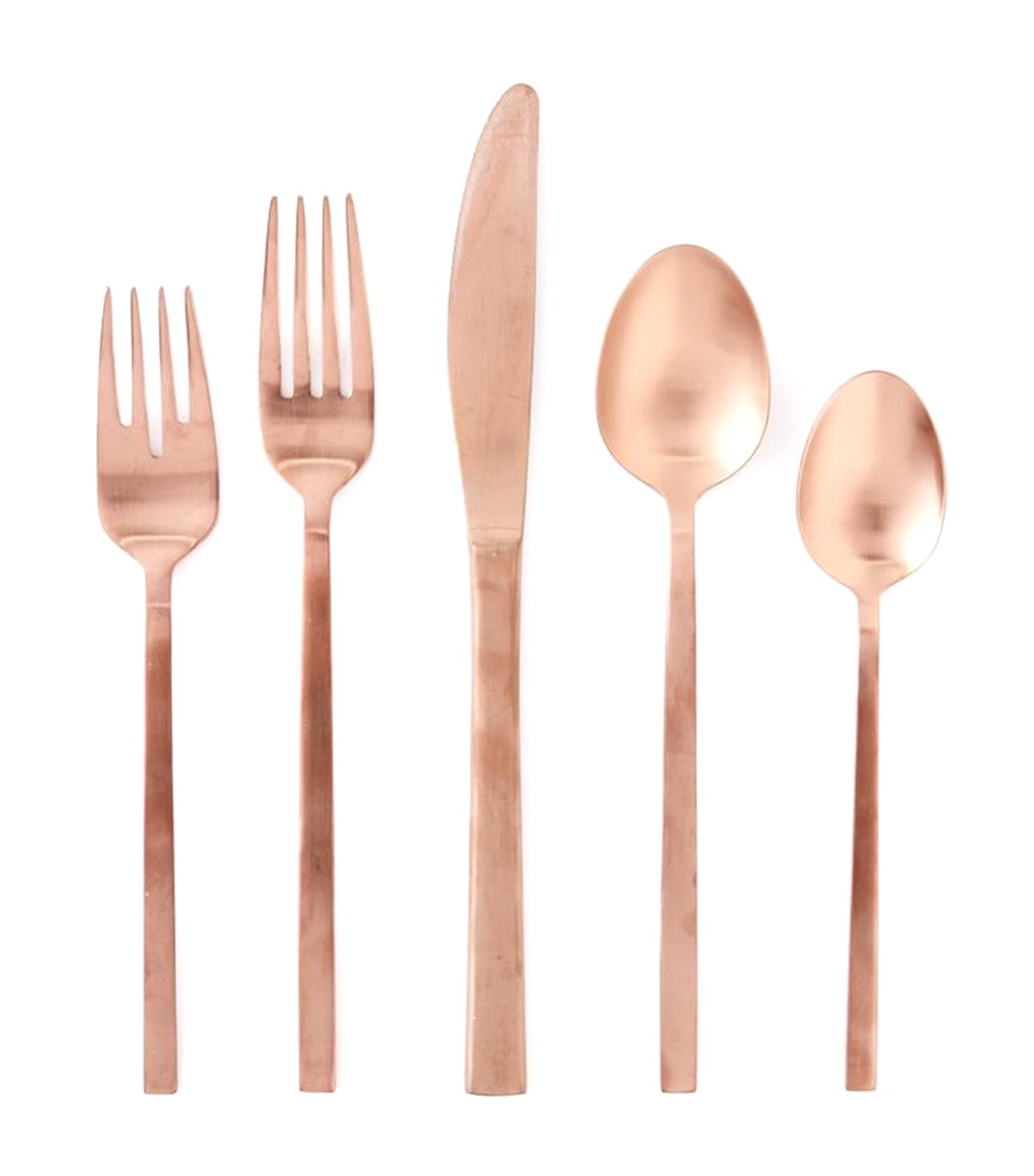 west elm rose gold modern 5-piece flatware set