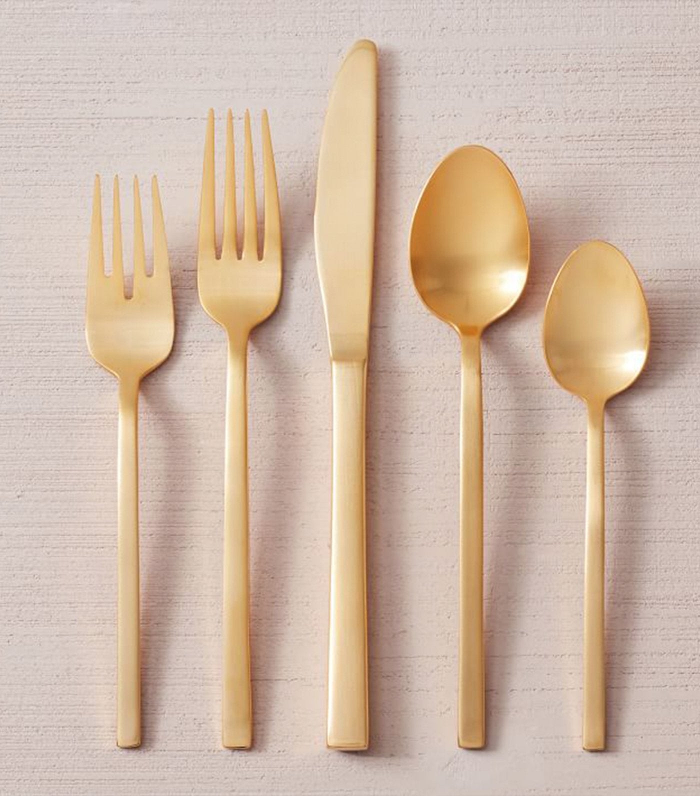 west elm rose gold modern 5-piece flatware set