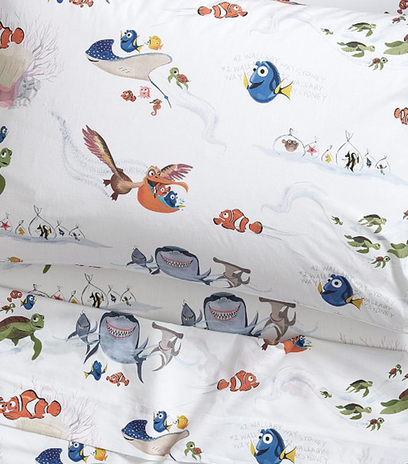 pottery barn kids disney and pixar finding nemo sheet set