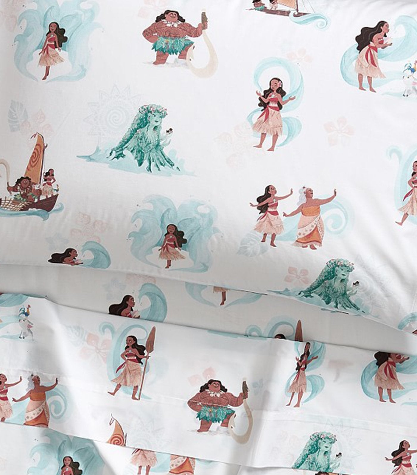 pottery barn kids disney moana sheet set