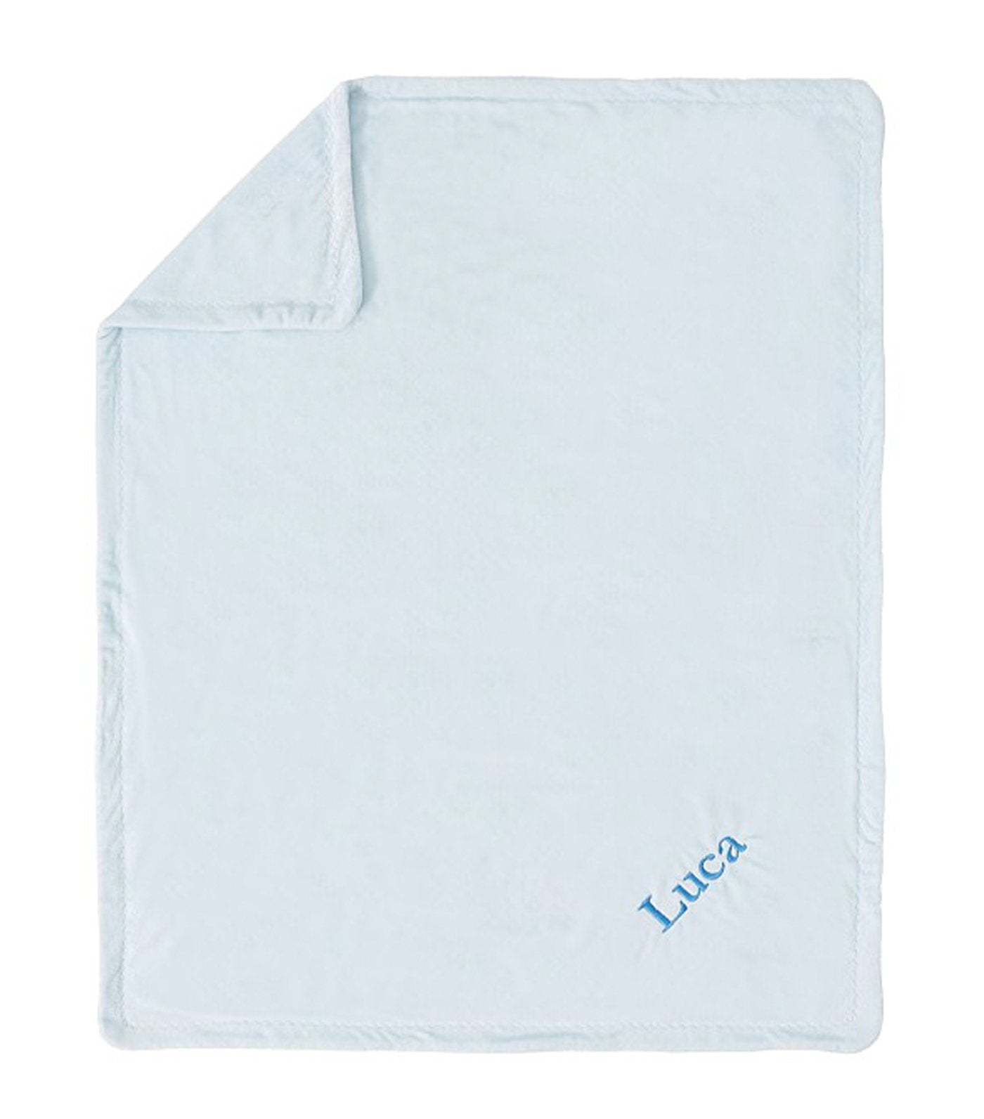 pottery barn kids light blue chamois baby blanket 