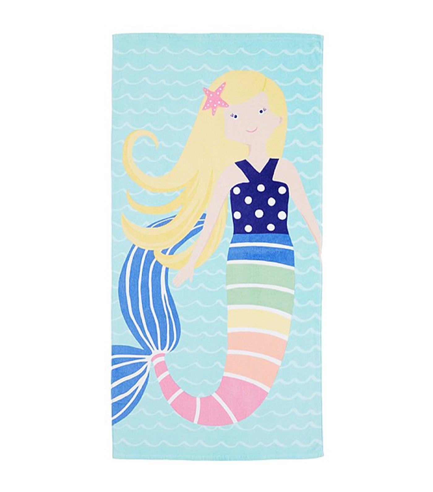 pottery barn kids rainbow mermaid kid beach towel blonde