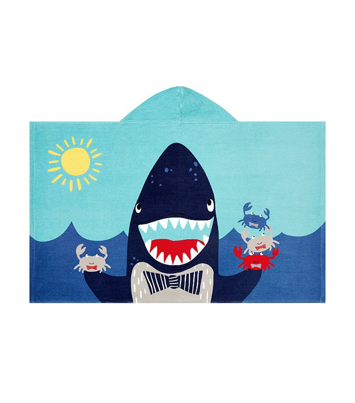 pottery barn kids shark portrait kid beach hooded towel