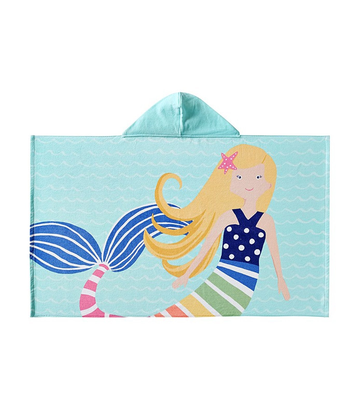 pottery barn kids rainbow mermaid kid beach hooded towel blonde