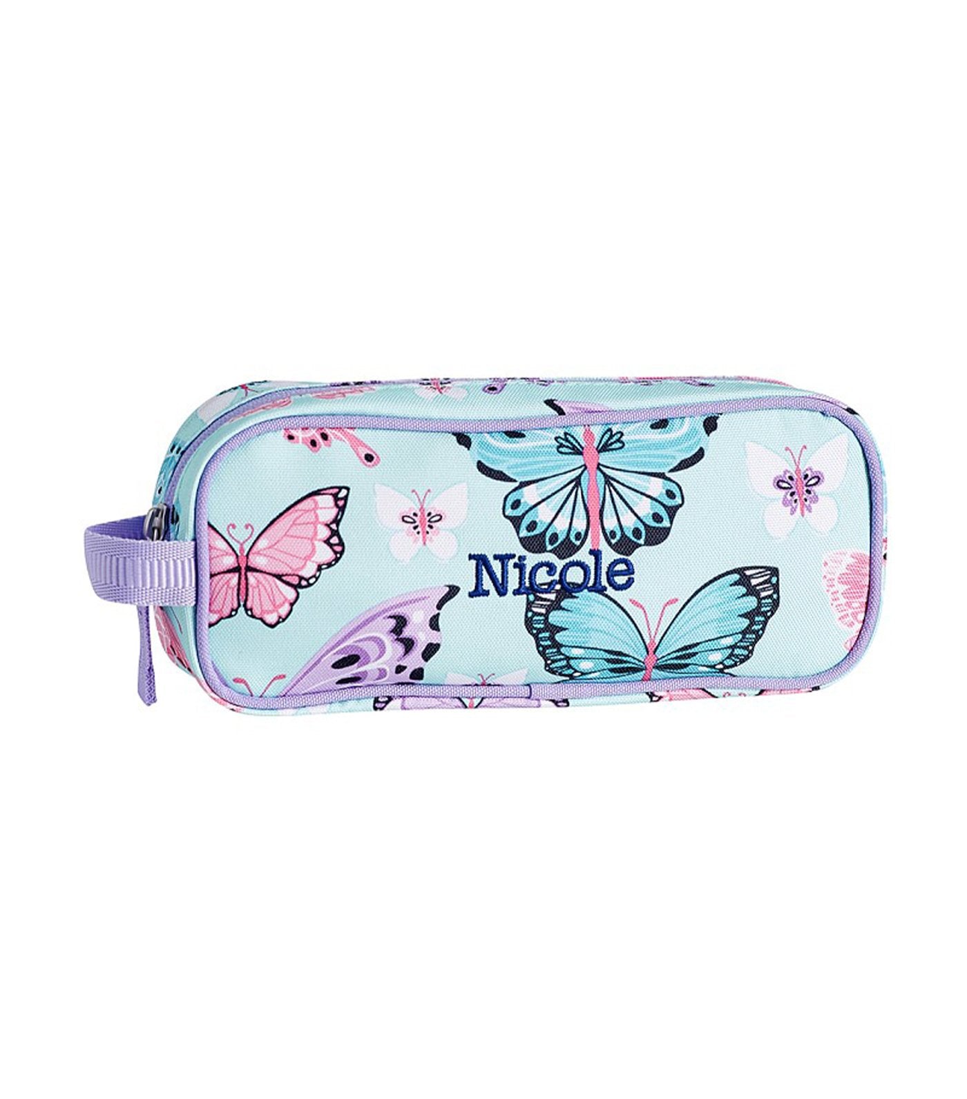 pottery barn kids mackenzie aqua lavender pretty butterflies pencil case