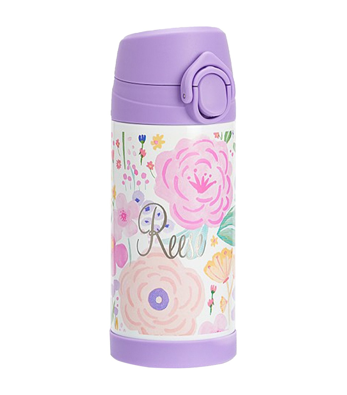 pottery barn kids mackenzie lavender floral blooms water bottle
