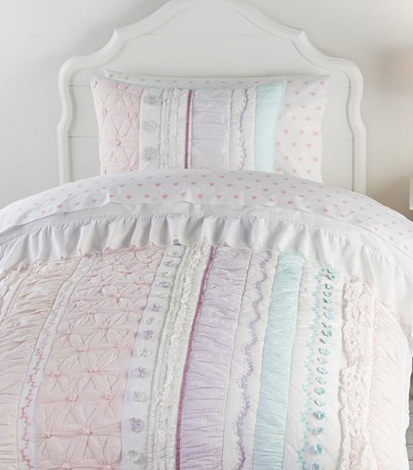 pottery barn kids bailey ruffle reversible quilt