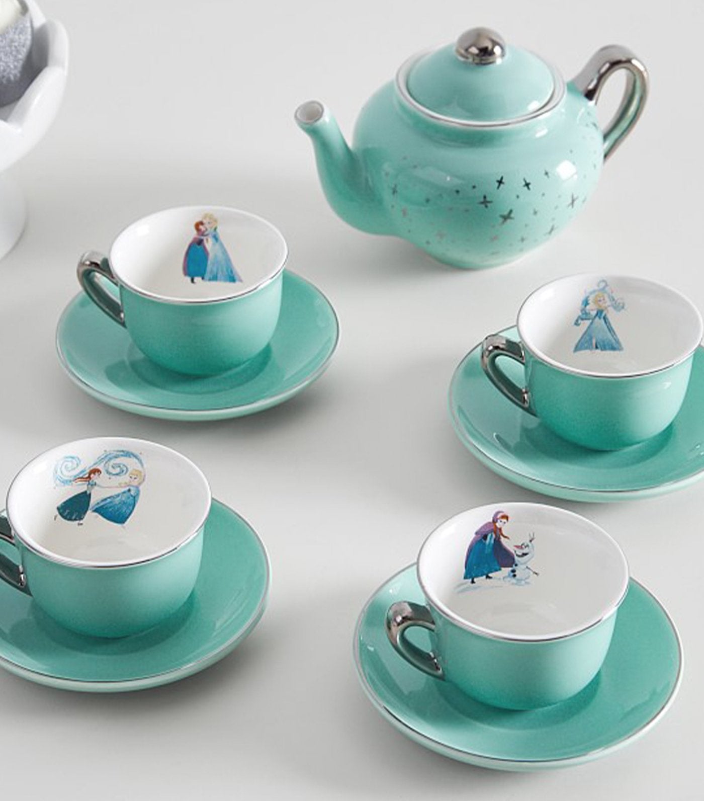 pottery barn kids porcelain disney frozen tea set