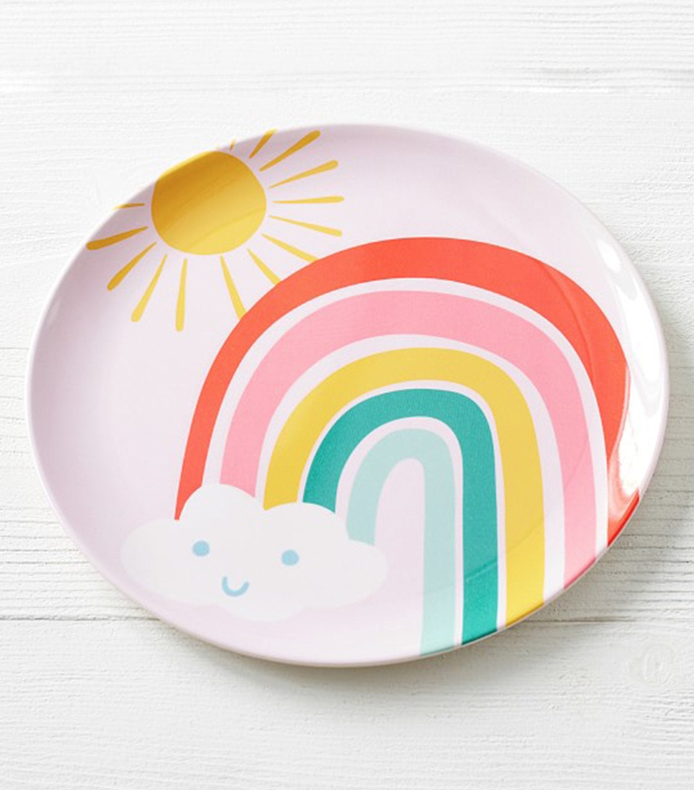 pottery barn kids bamboo rainbow plate