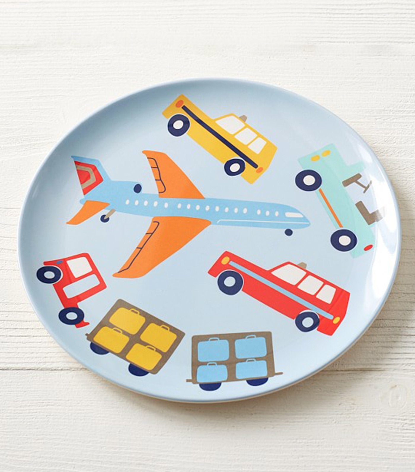pottery barn kids bamboo transportation plate