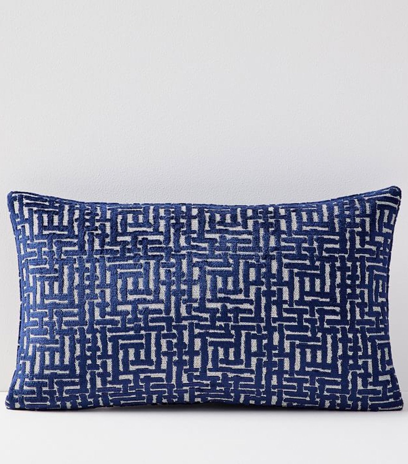west elm Allover Crosshatch Jacquard Velvet Lumbar Pillow Cover
