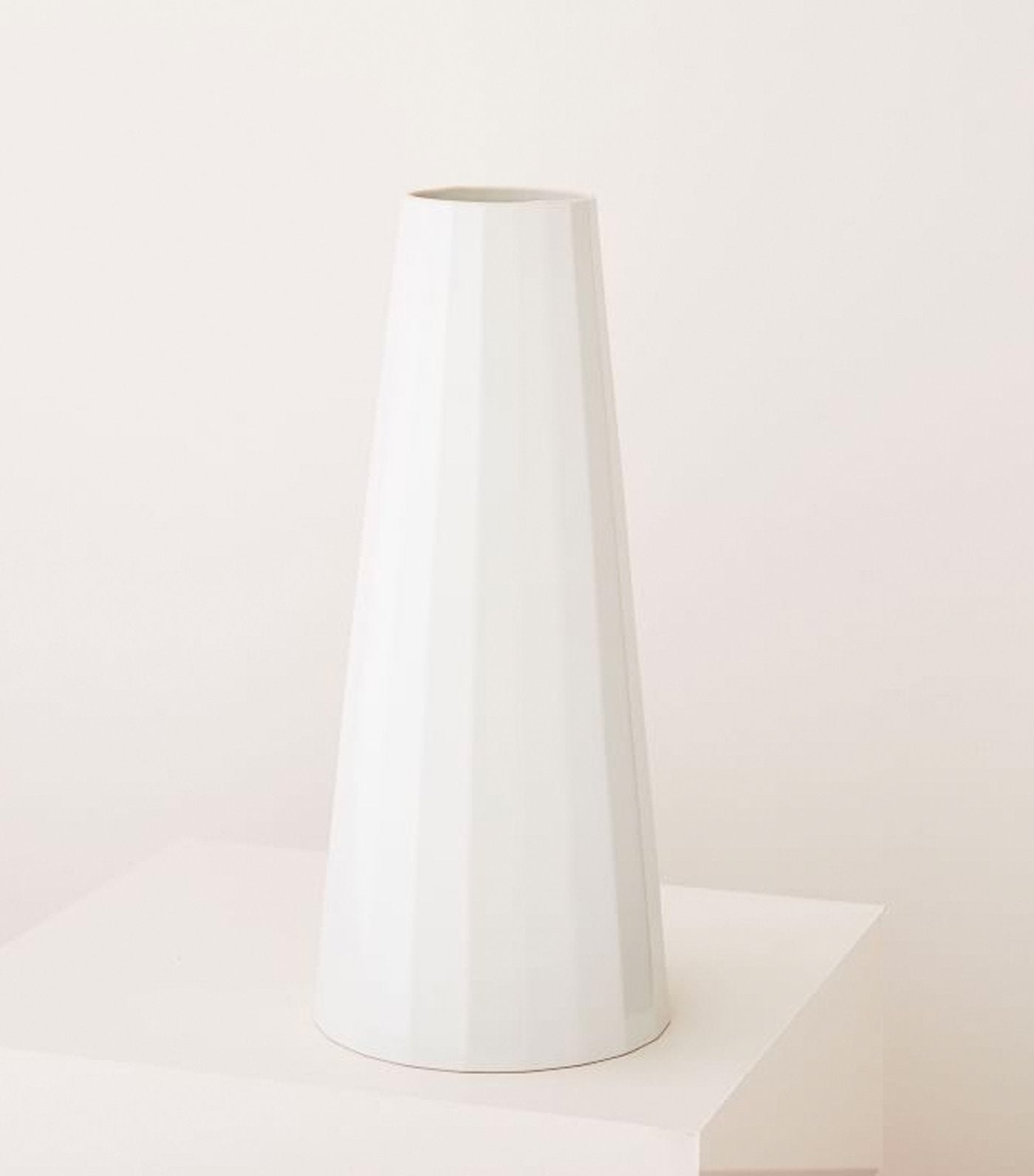 west elm Angled Porcelain Vase - Cone