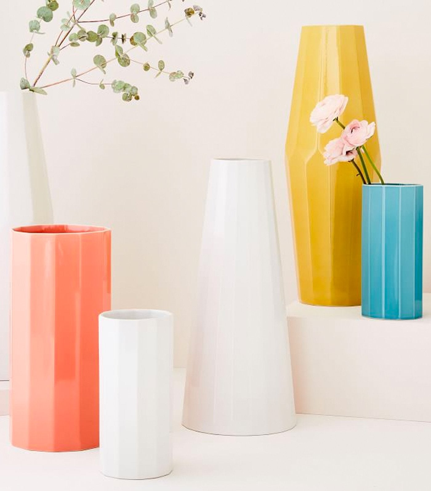 west elm Angled Porcelain Vase - Straight