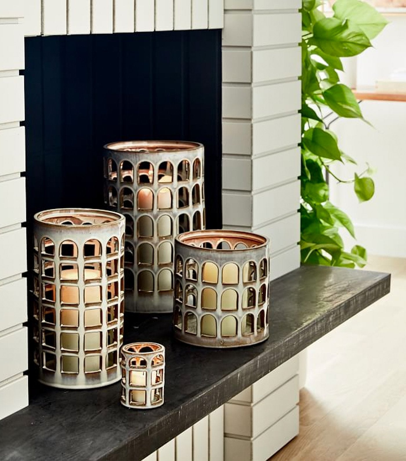 west elm Ceramic Cutout Lantern - Extra Small