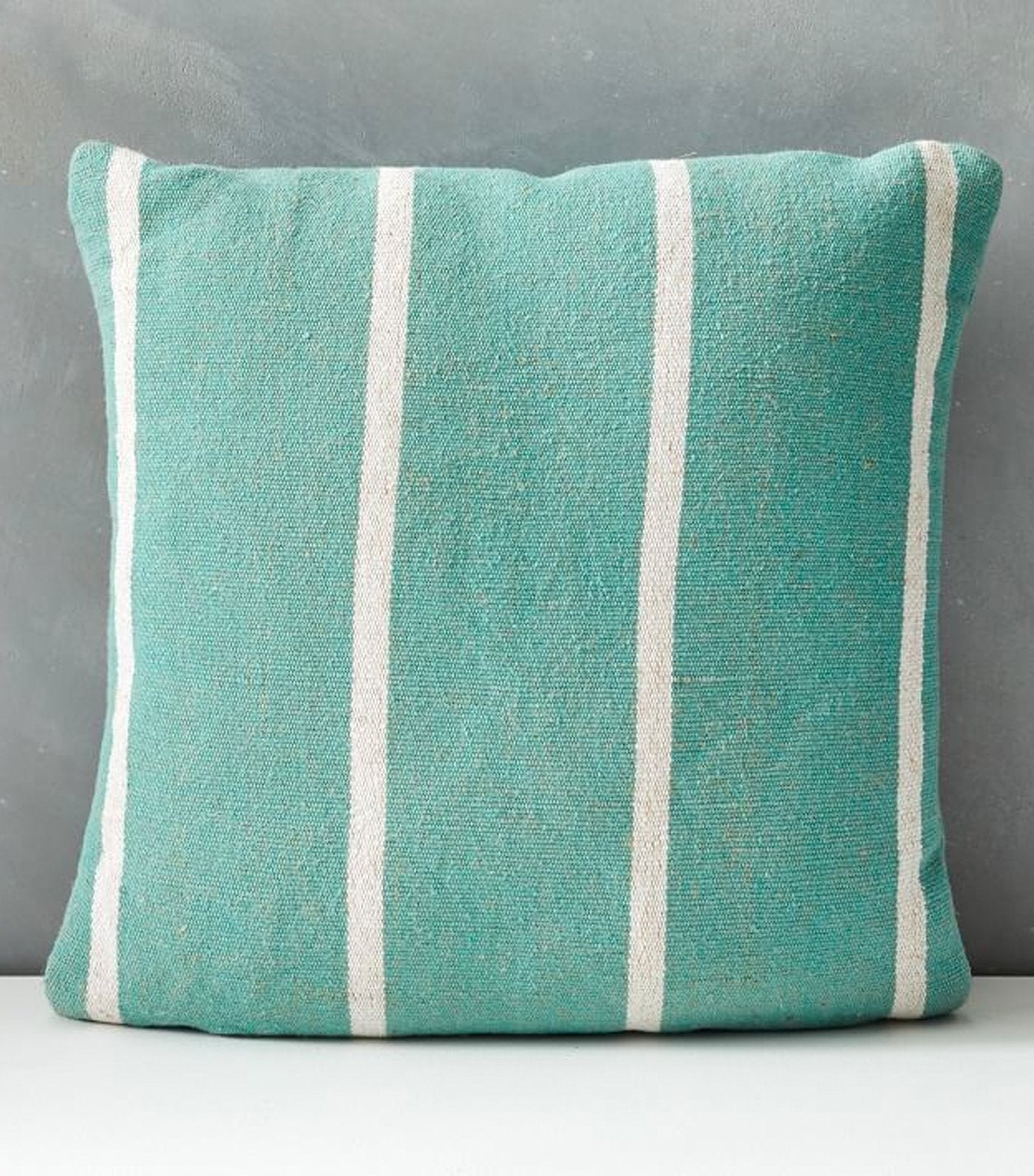 west elm Outdoor Simple Stripe Pillow - Peacock