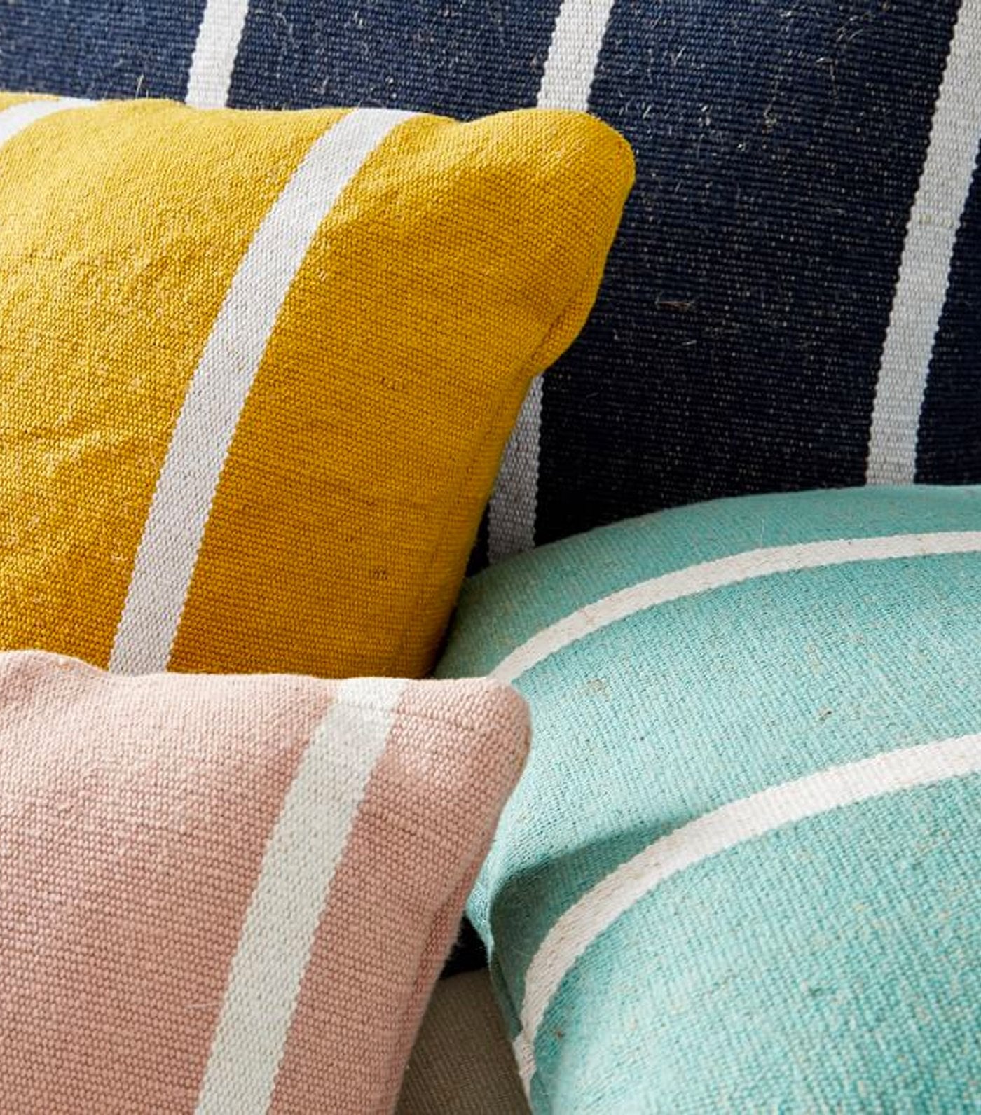 west elm Outdoor Simple Stripe Pillow - Peacock