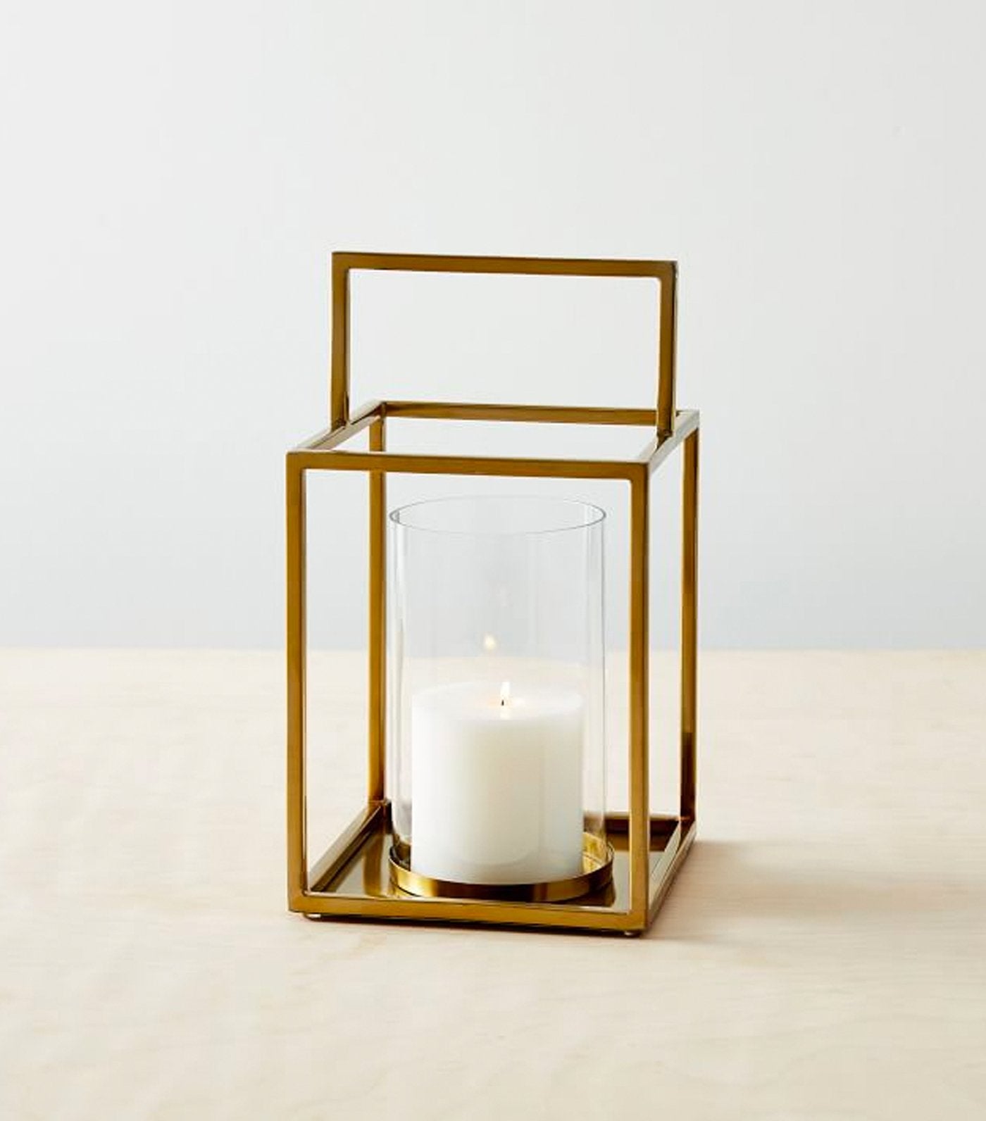 west elm Simple Metal Lantern - Brass
