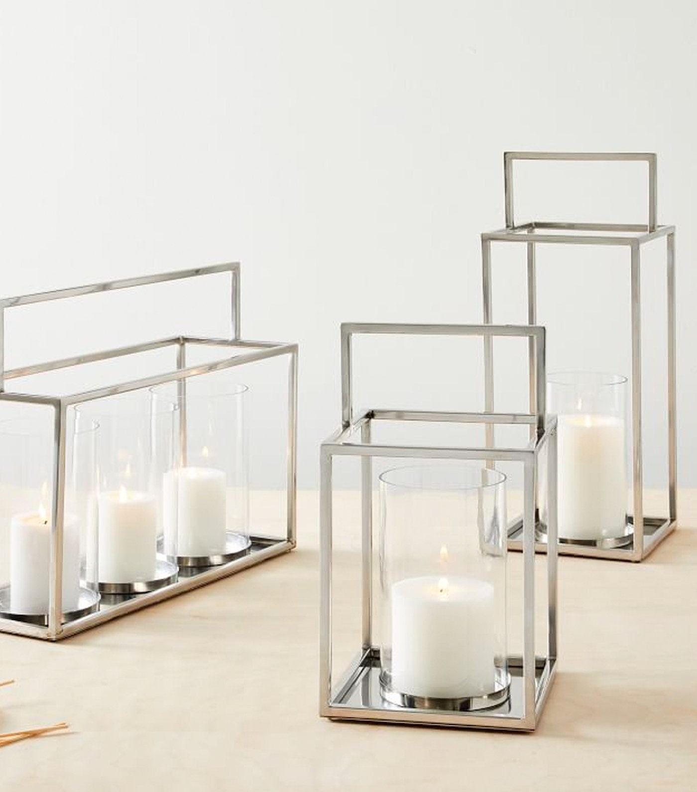 west elm Simple Metal Lantern - Nickel
