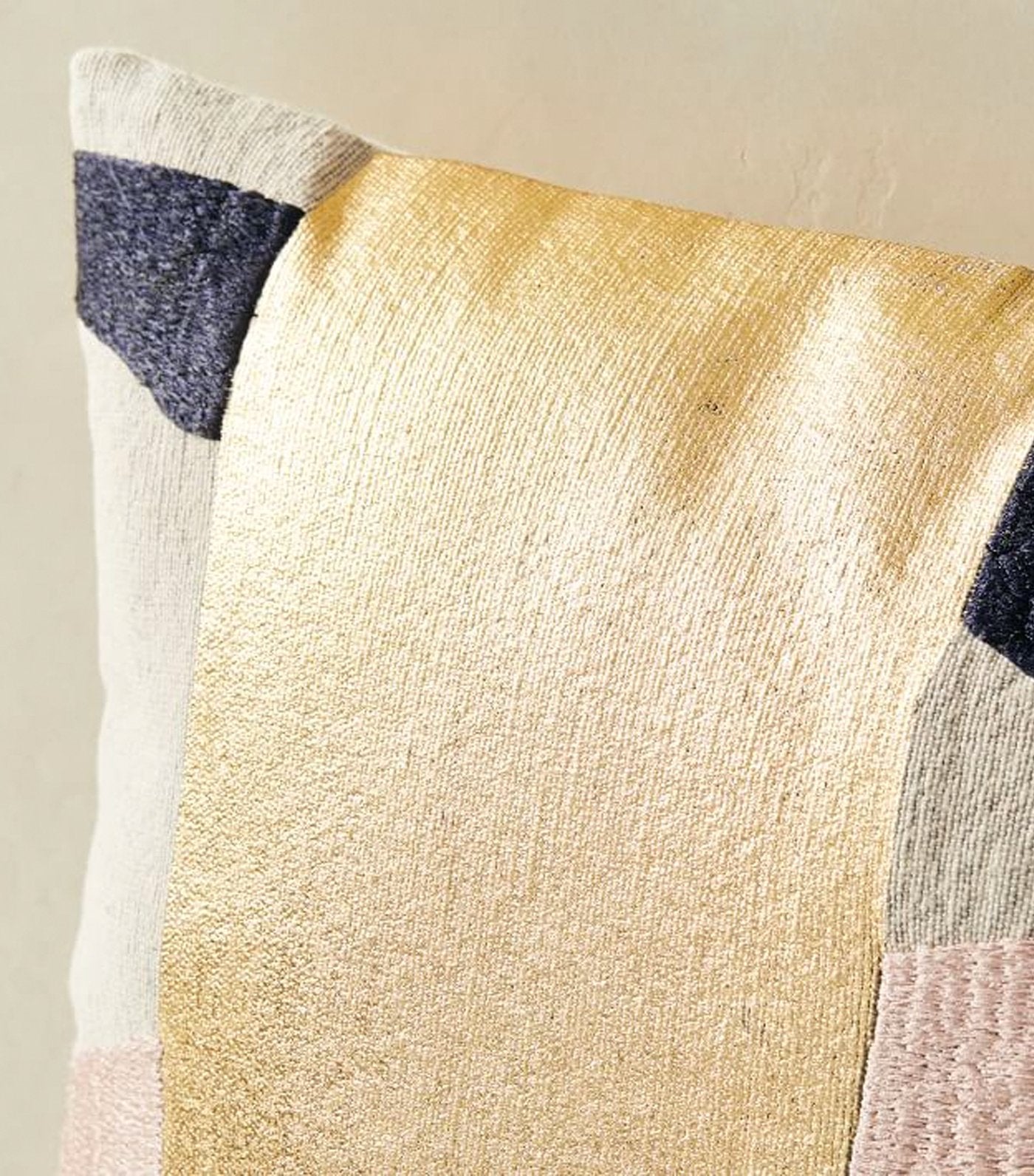 west elm Embroidered Metallic Curves Pillow Cover