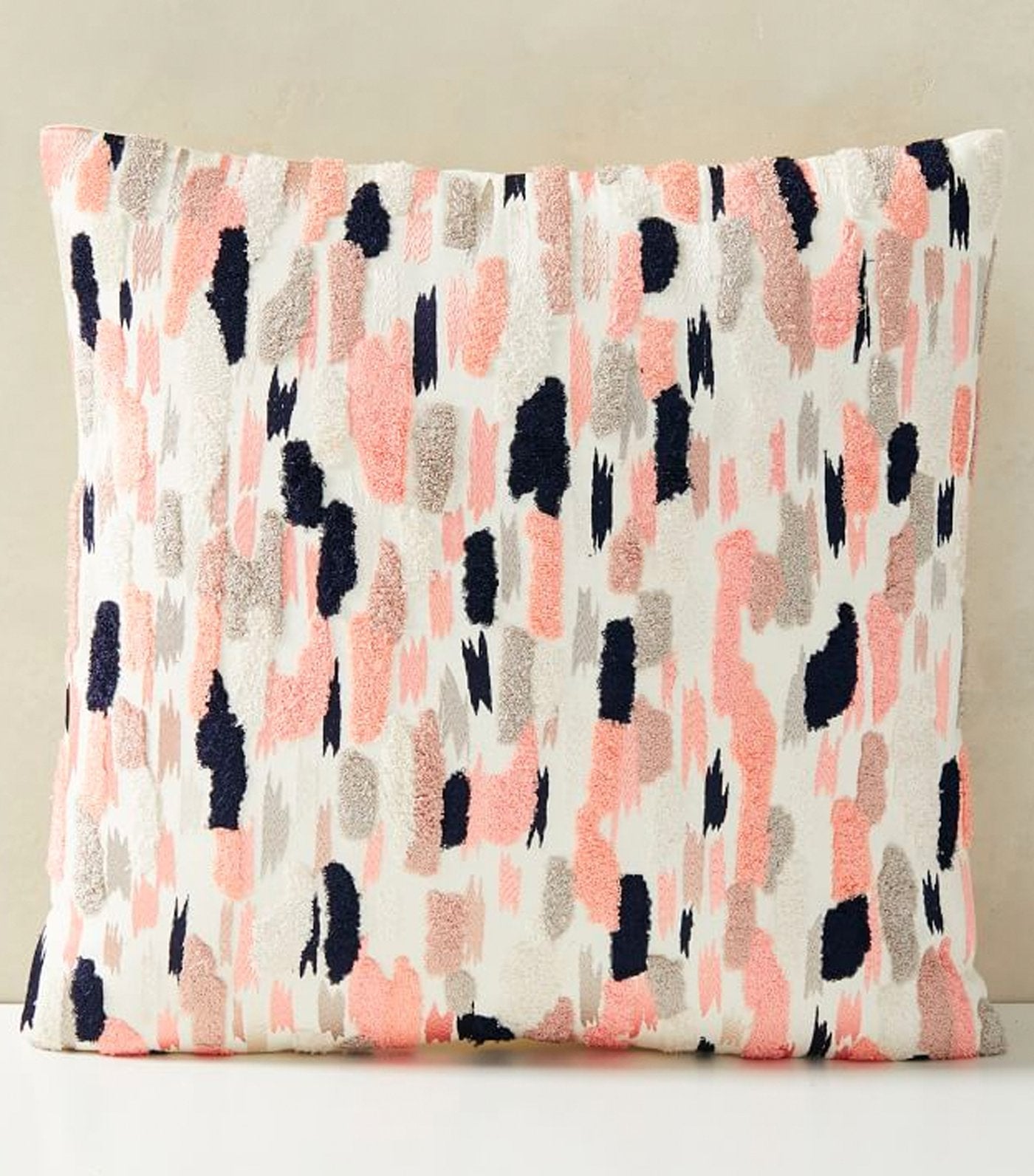 west elm Embroidered Overall Brushstrokes Pillow Cover