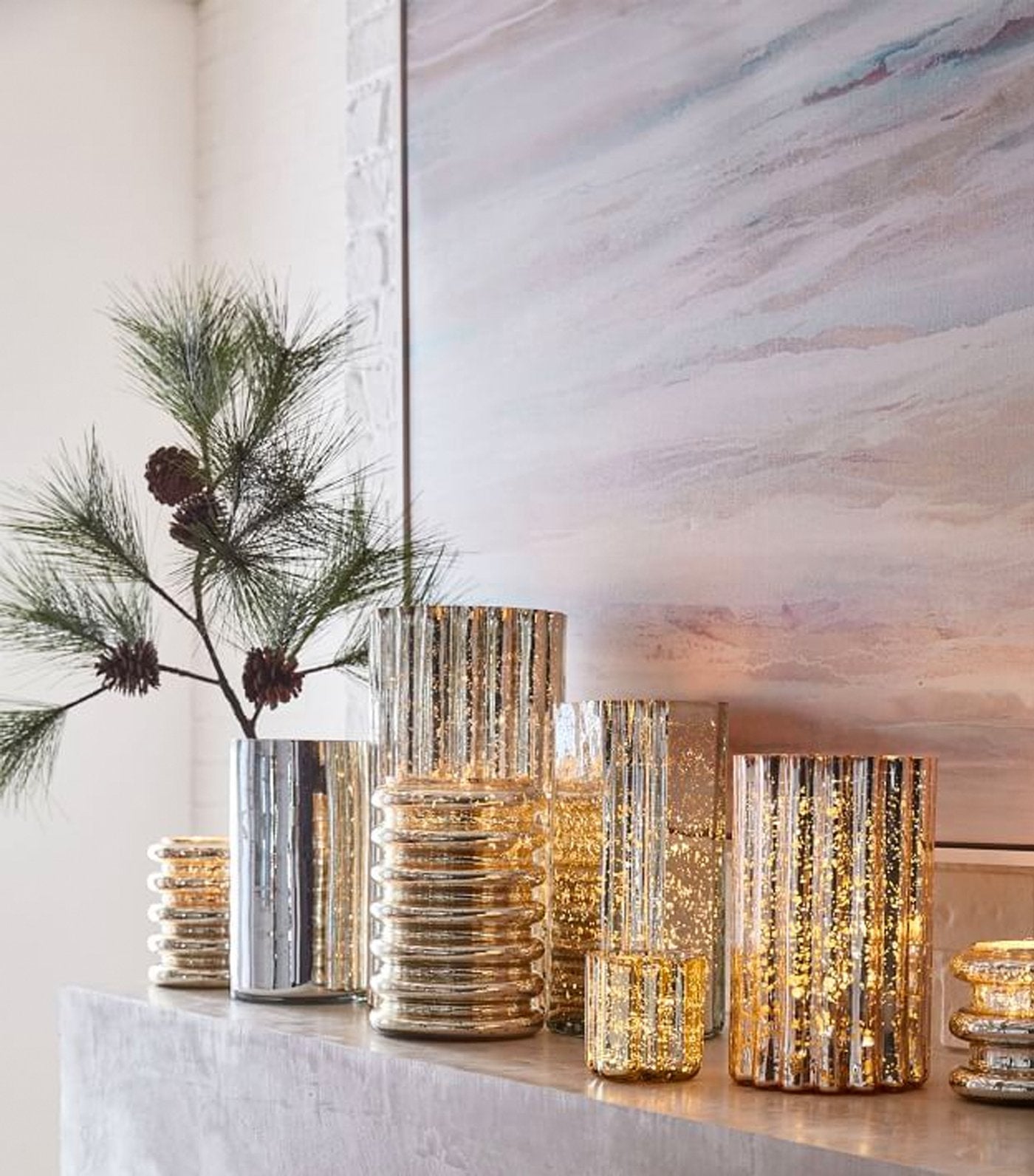 west elm Faux Long Needle Pine Spray Stem