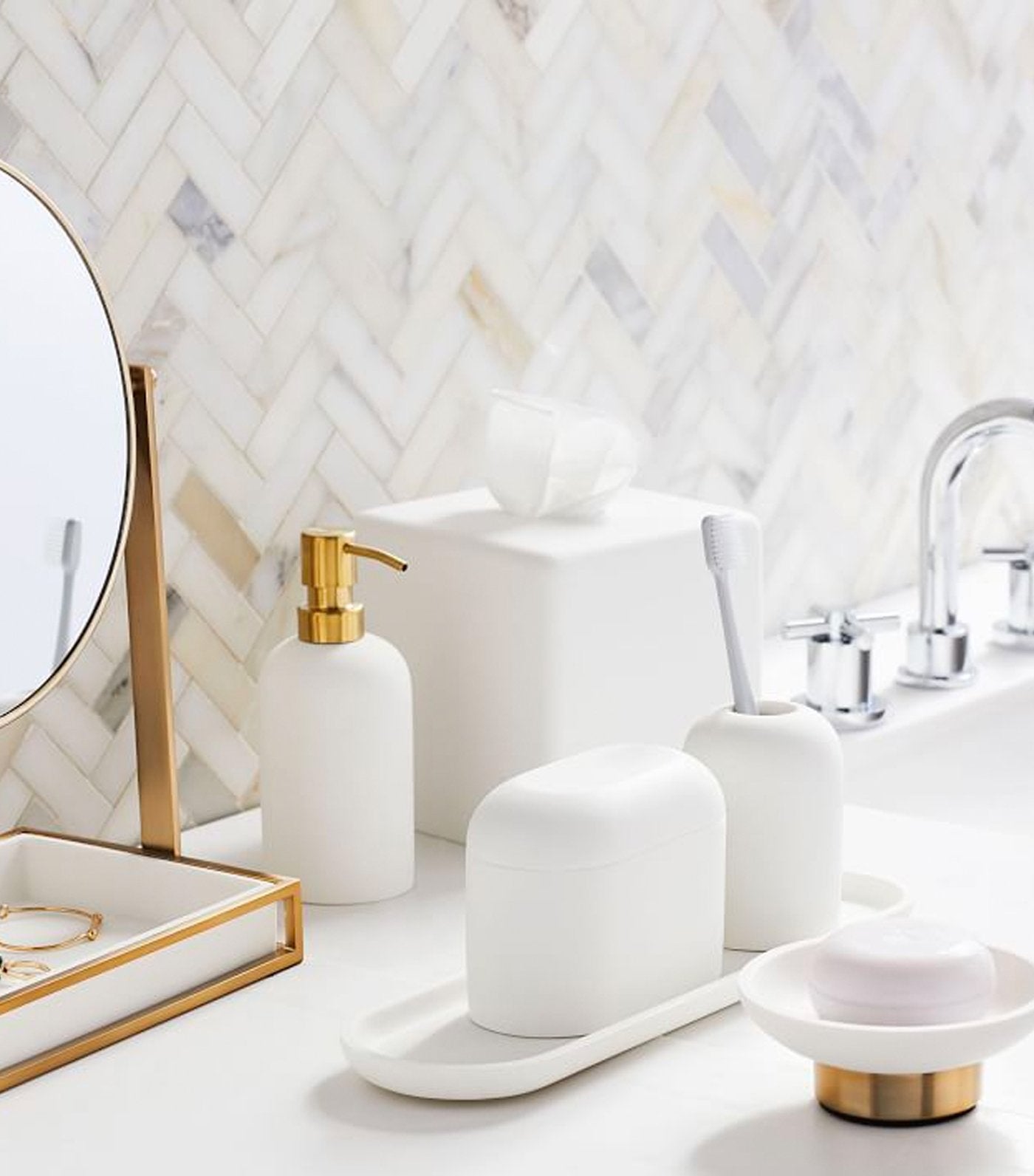 west elm Modern Resin Stone Bath Accessories