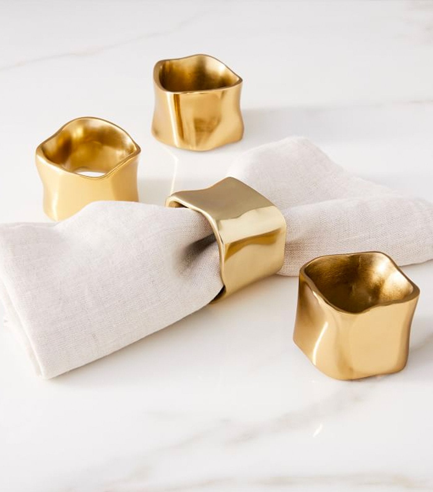 west elm Molten Gold Napkin Ring - Set of 4