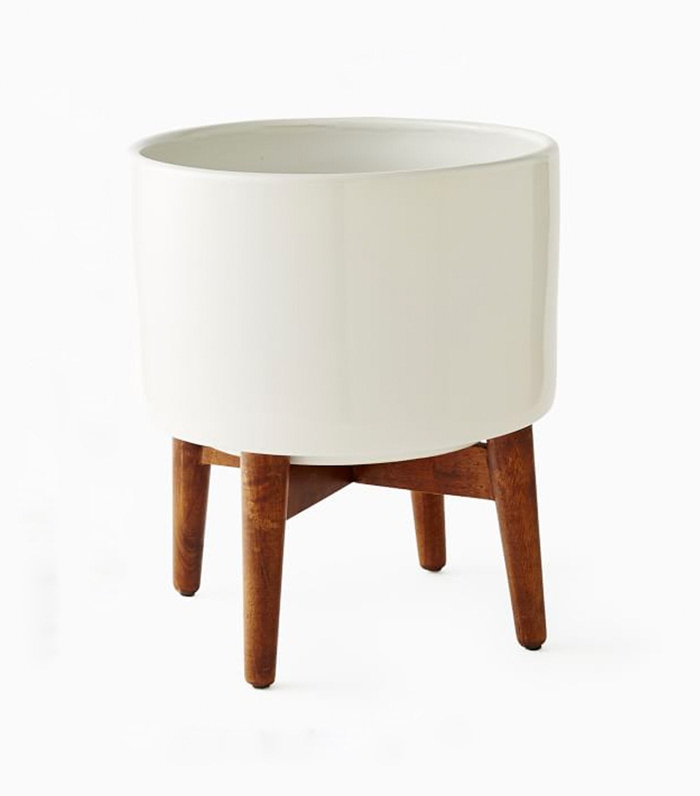 west elm Turned Wood Leg Standing Planter