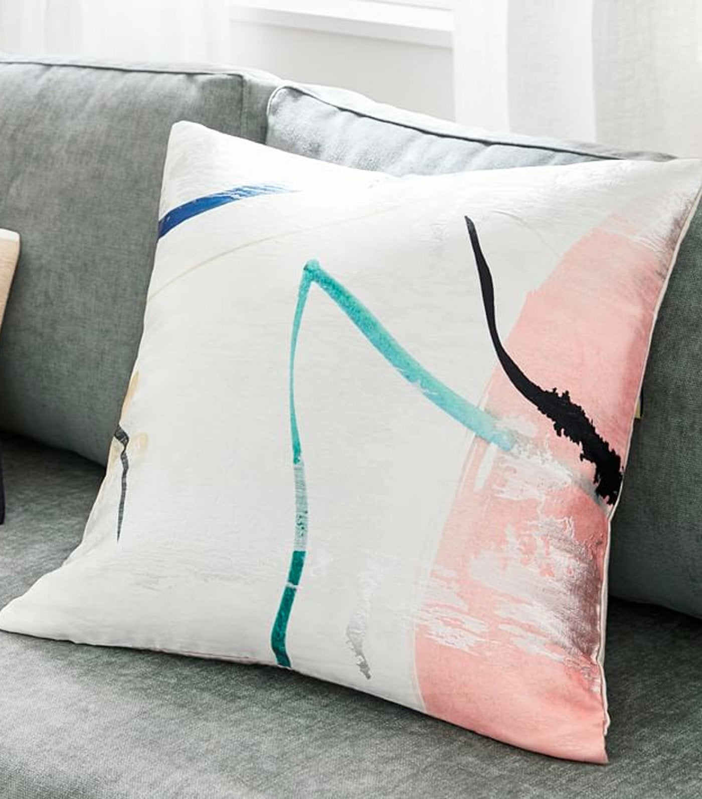 west elm Watercolor Fragments Brocade Pillow Cover