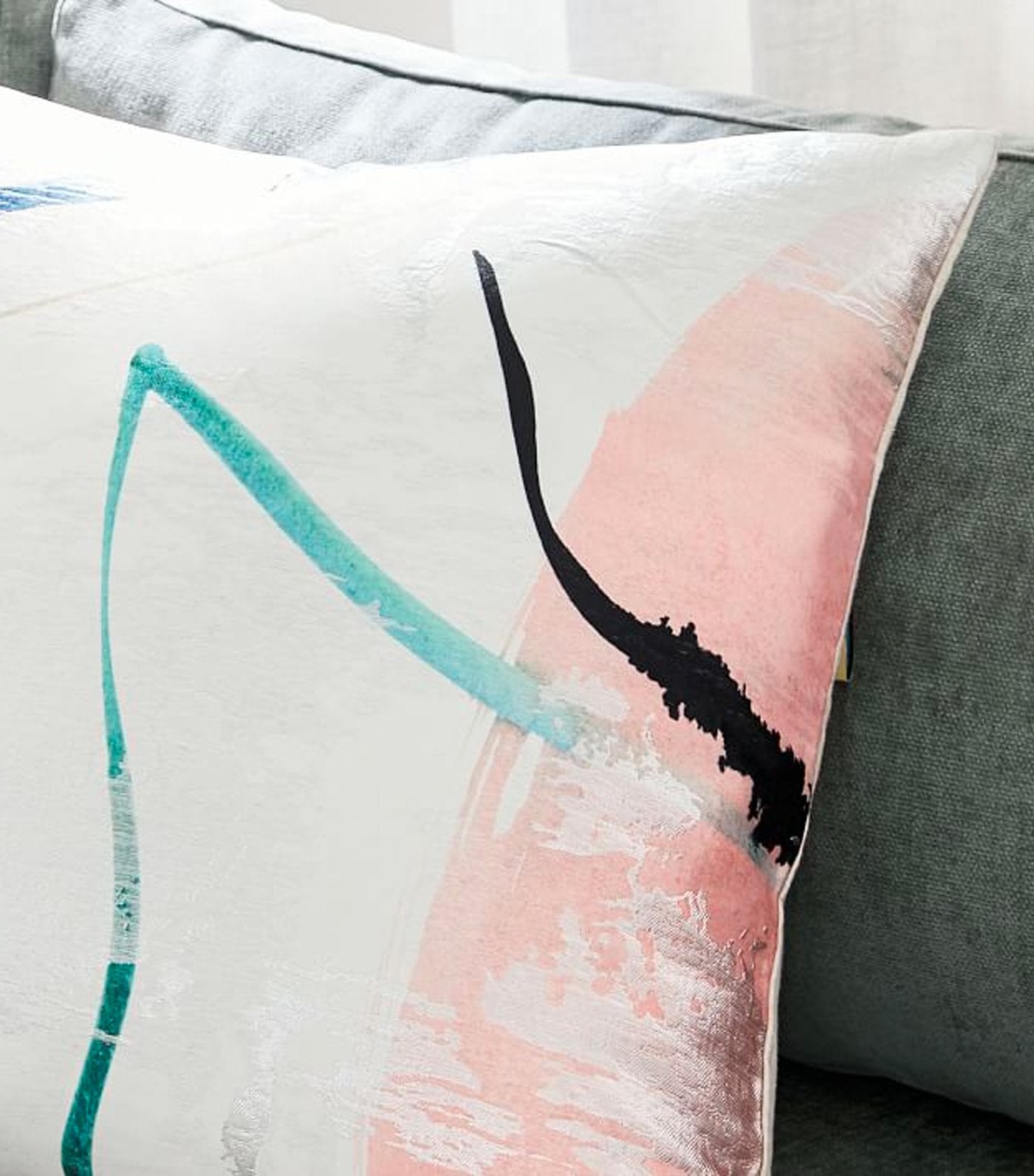 west elm Watercolor Fragments Brocade Pillow Cover