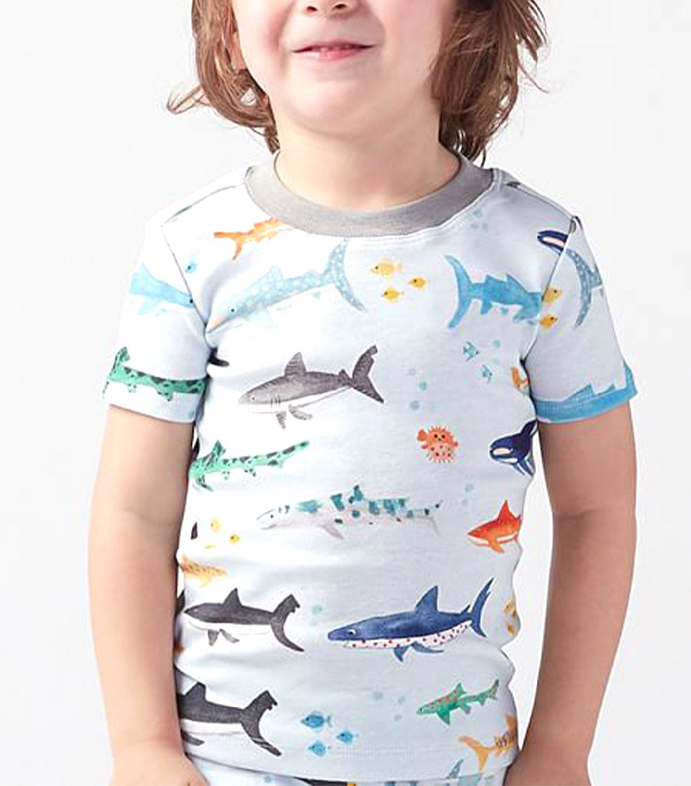 Shark Party Organic Short Sleeve Pajama Set