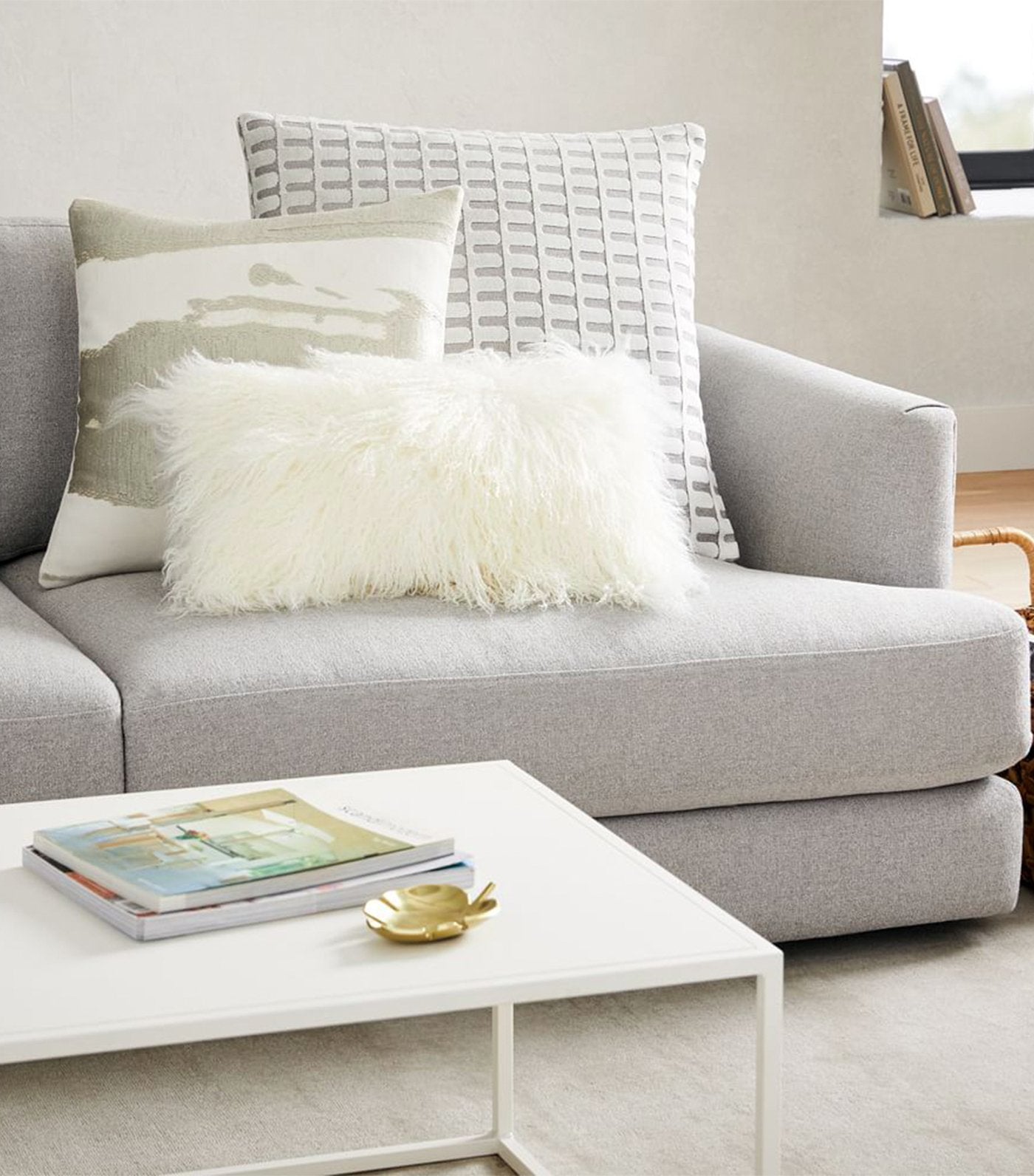 west elm Ink Abstract Pillow Cover - Platinum