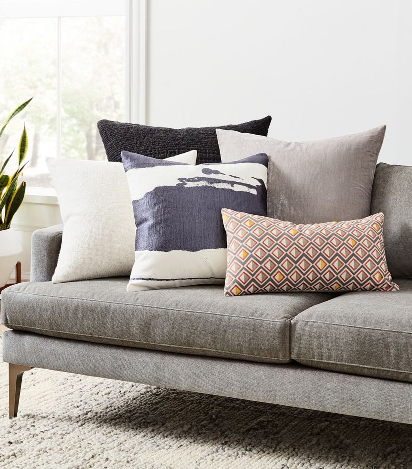 west elm Ink Abstract Pillow Cover - Midnight