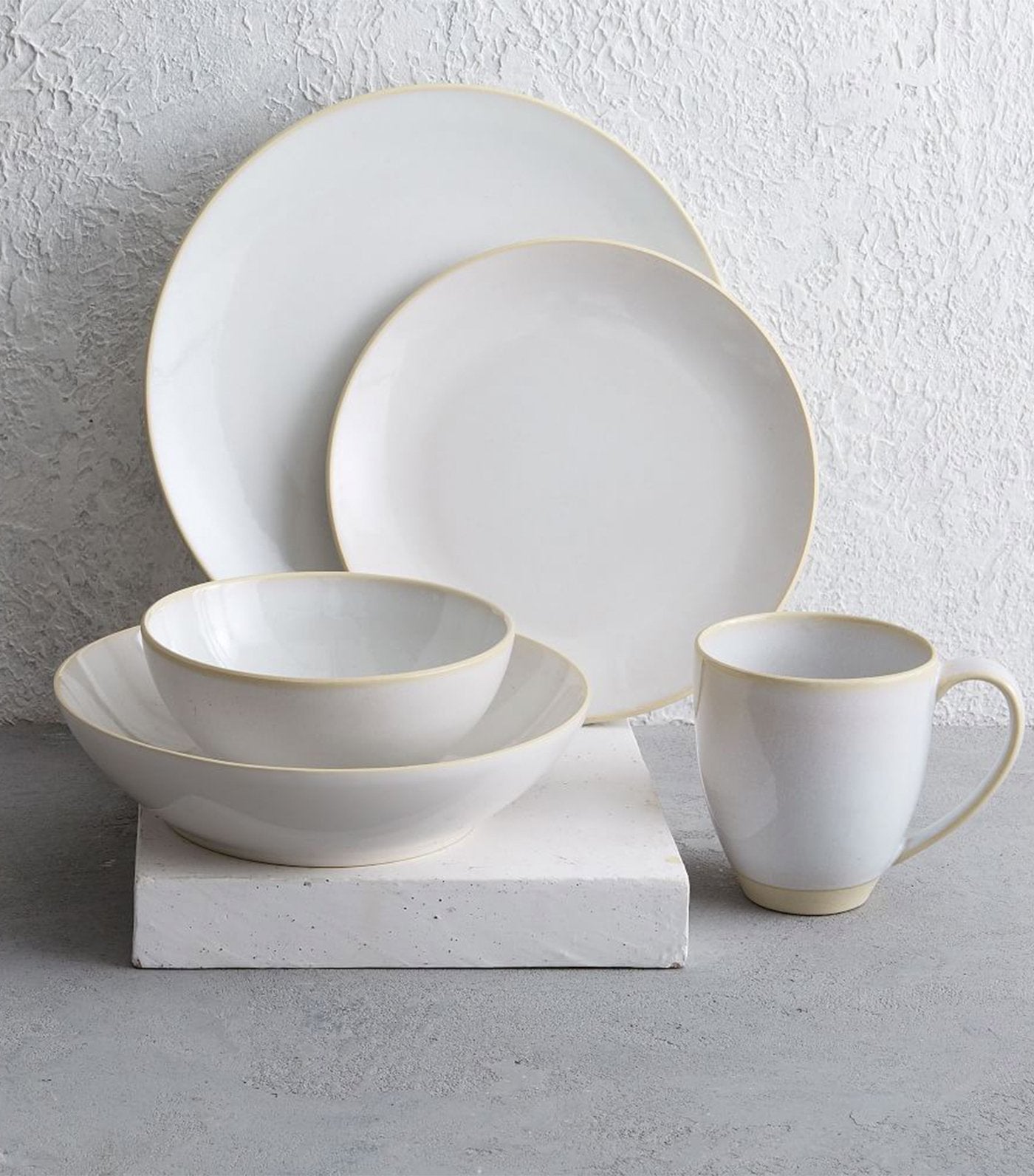 west elm Alta Reactive Glaze Dinnerware Collection - White