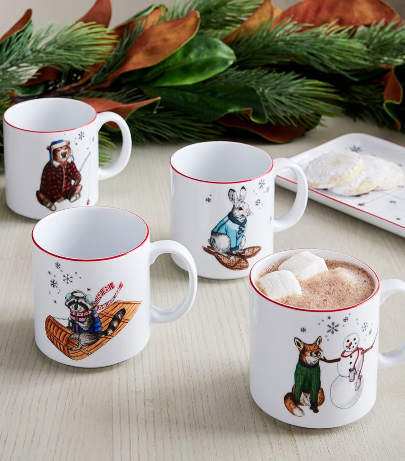 west elm Dapper Animal Holiday Mugs