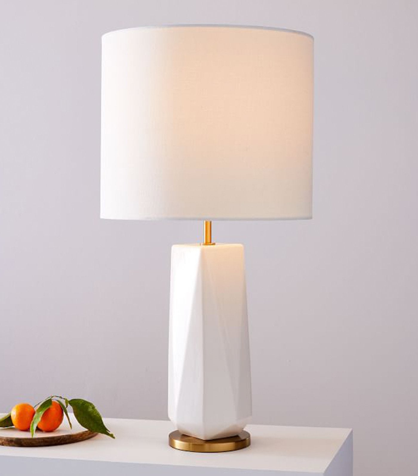 west elm Faceted Porcelain Table Lamp - Large