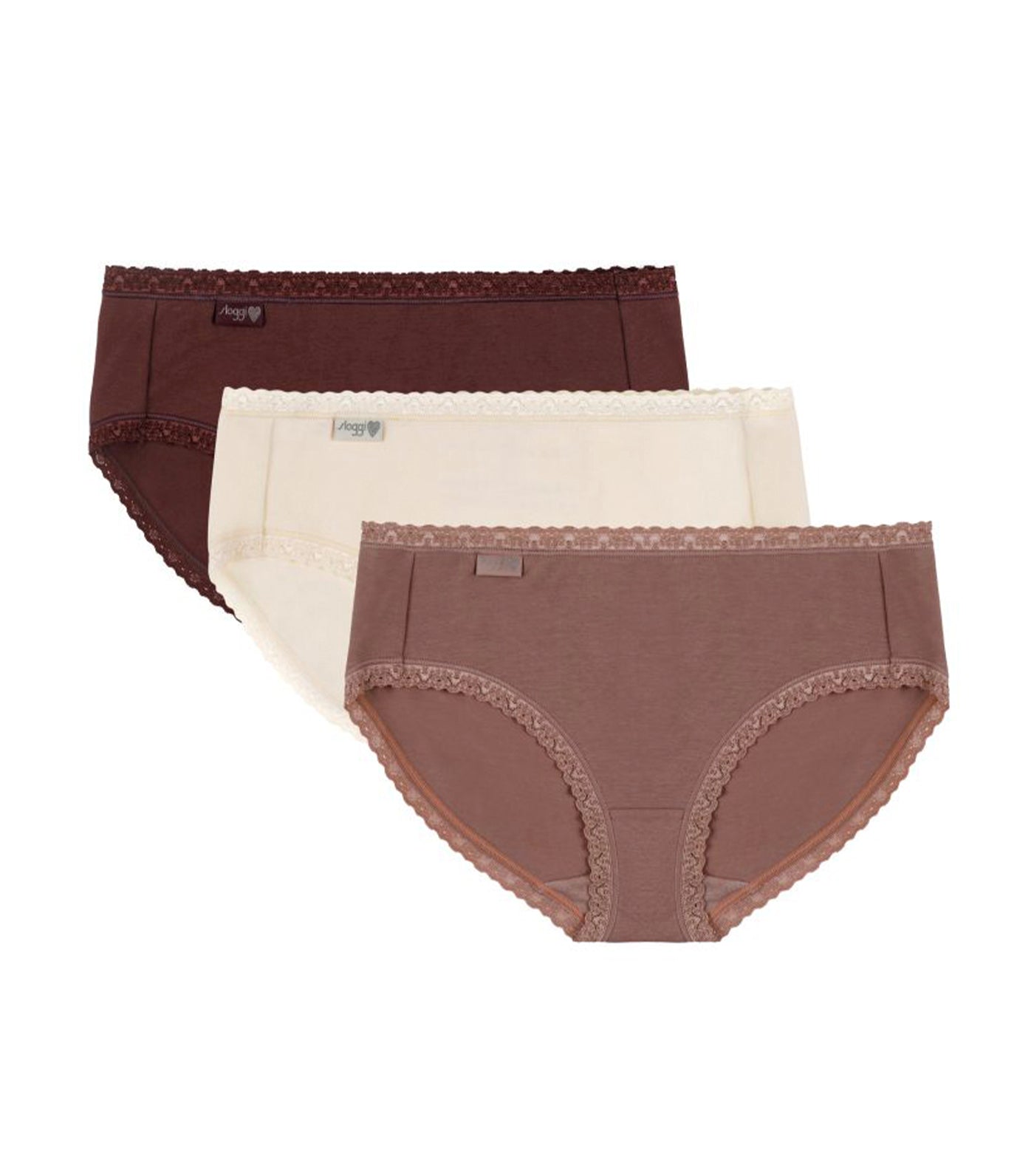 Sloggi Weekend 3pc Panty Pack Assorted Brown