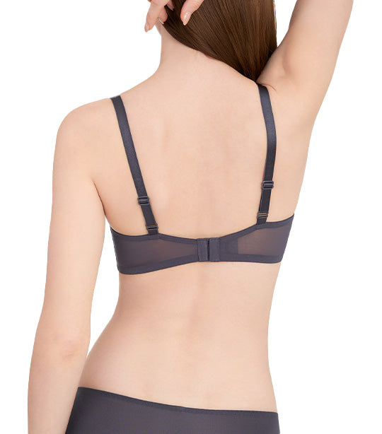 Aqua Charm Wired Push Up Bra Gray Violet