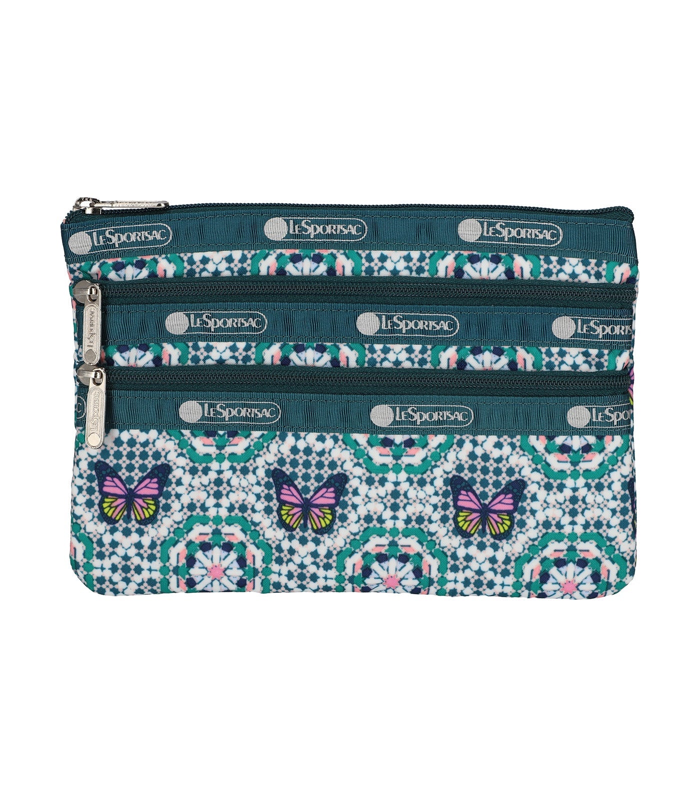 3-Zip Cosmetic Butterfly Mosaic