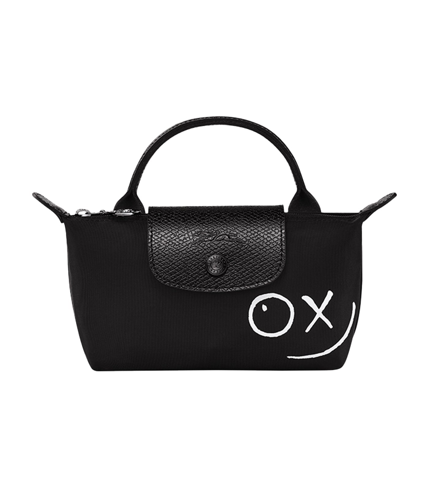 Longchamp x André Pouch with Handle Black