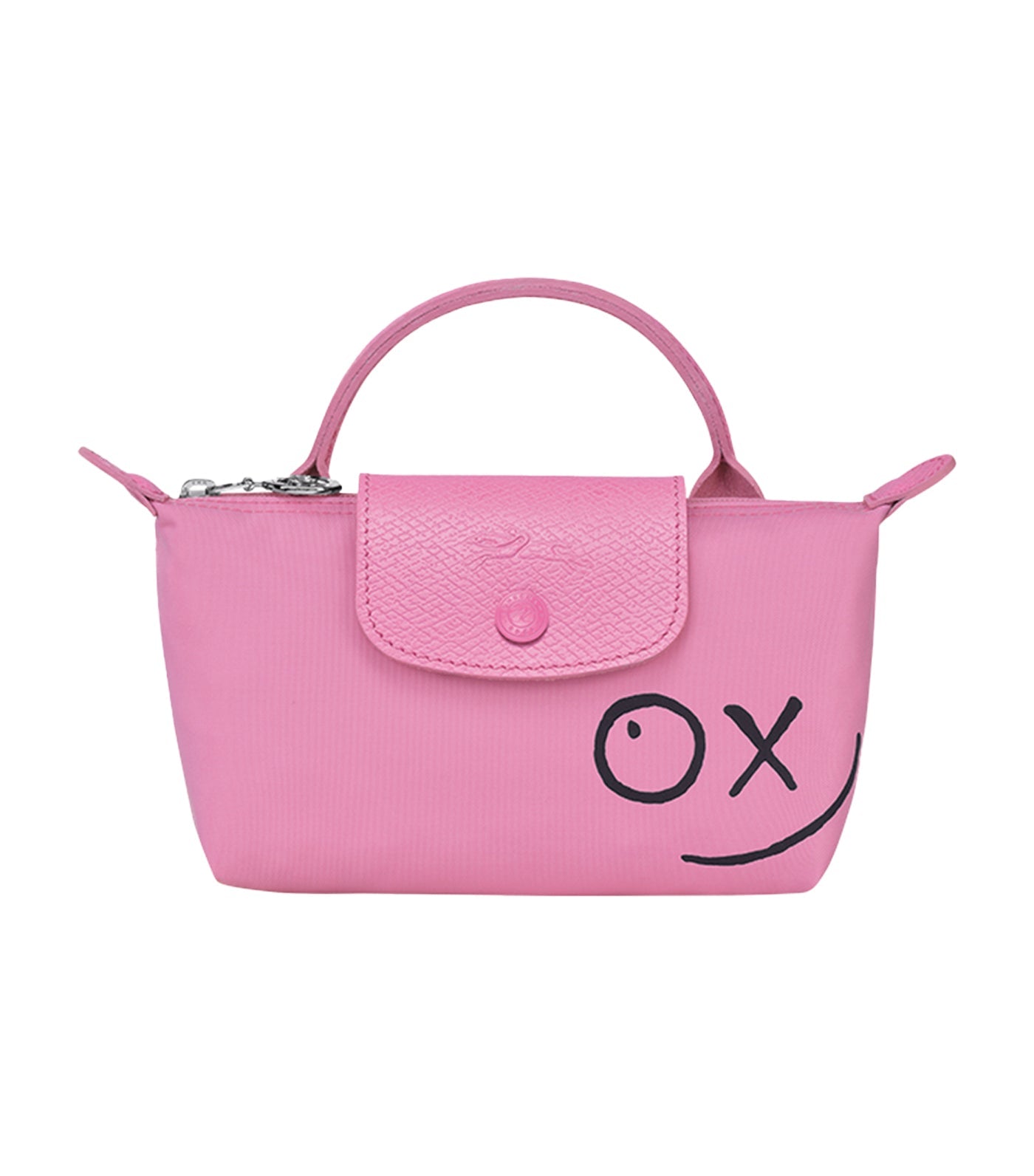 Longchamp x André Pouch with Handle Pink