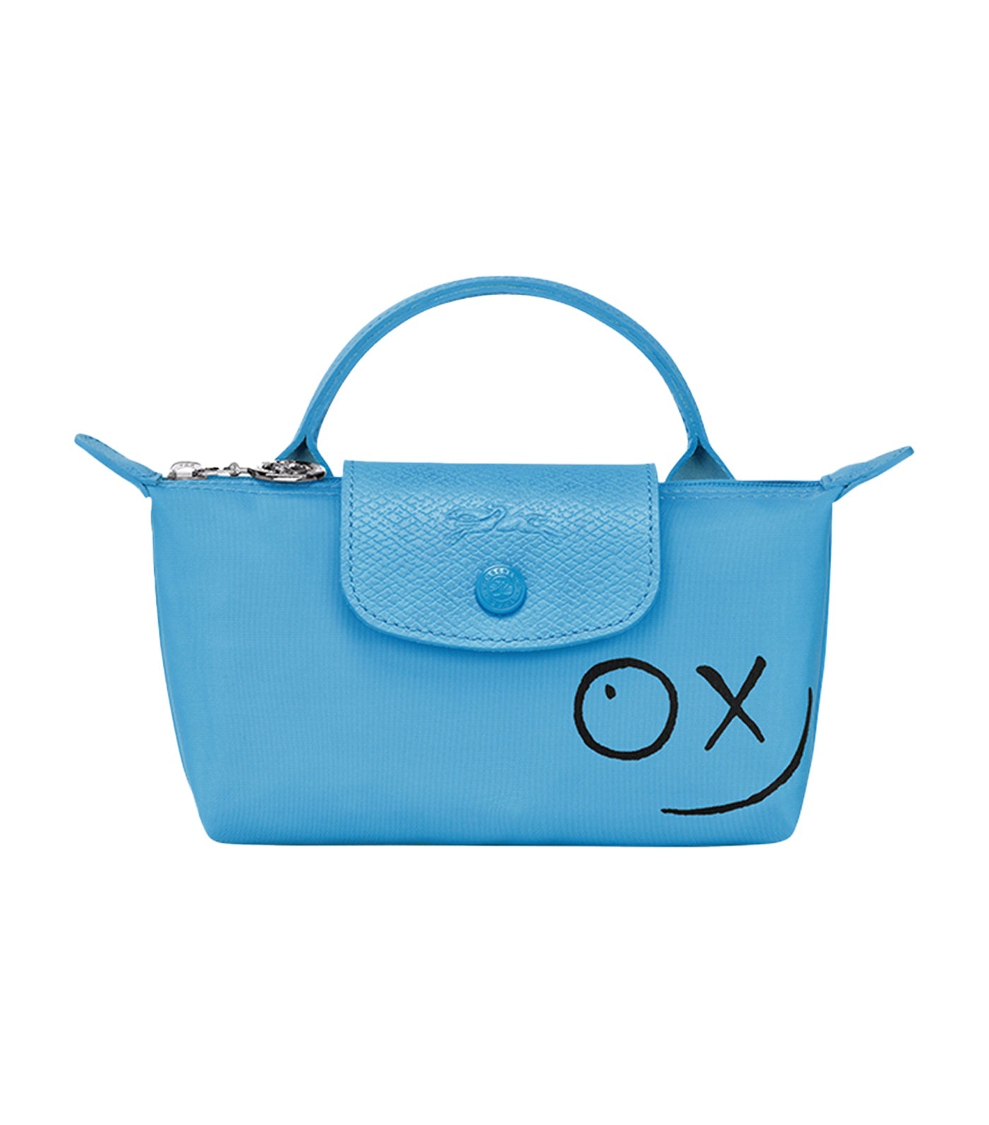 Longchamp x André Pouch with Handle Blue