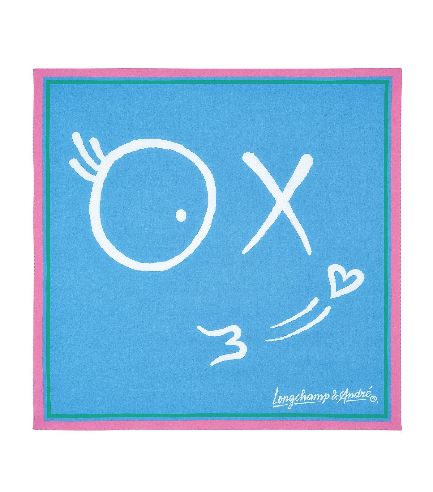 Longchamp x André Cotton Scarf Blue