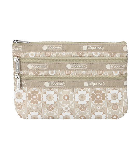 3-Zip Cosmetic Blooming Monogram
